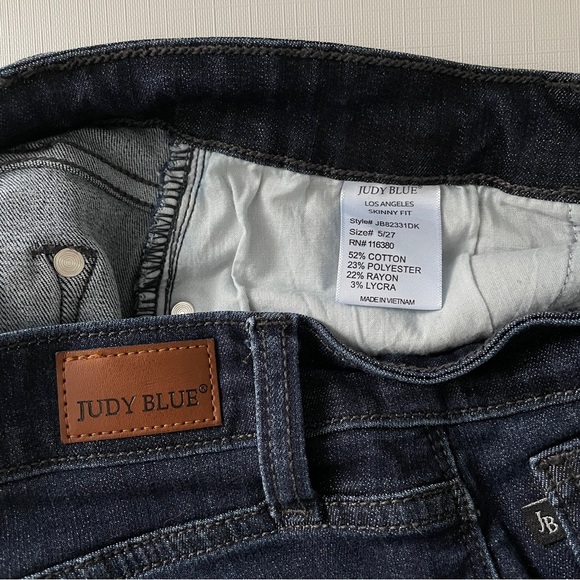 JUDY BLUE Dark Wash Denim Hi-Rise Button Fly Skinny Stretch Viral Jean 5/27 - Picture 12 of 13